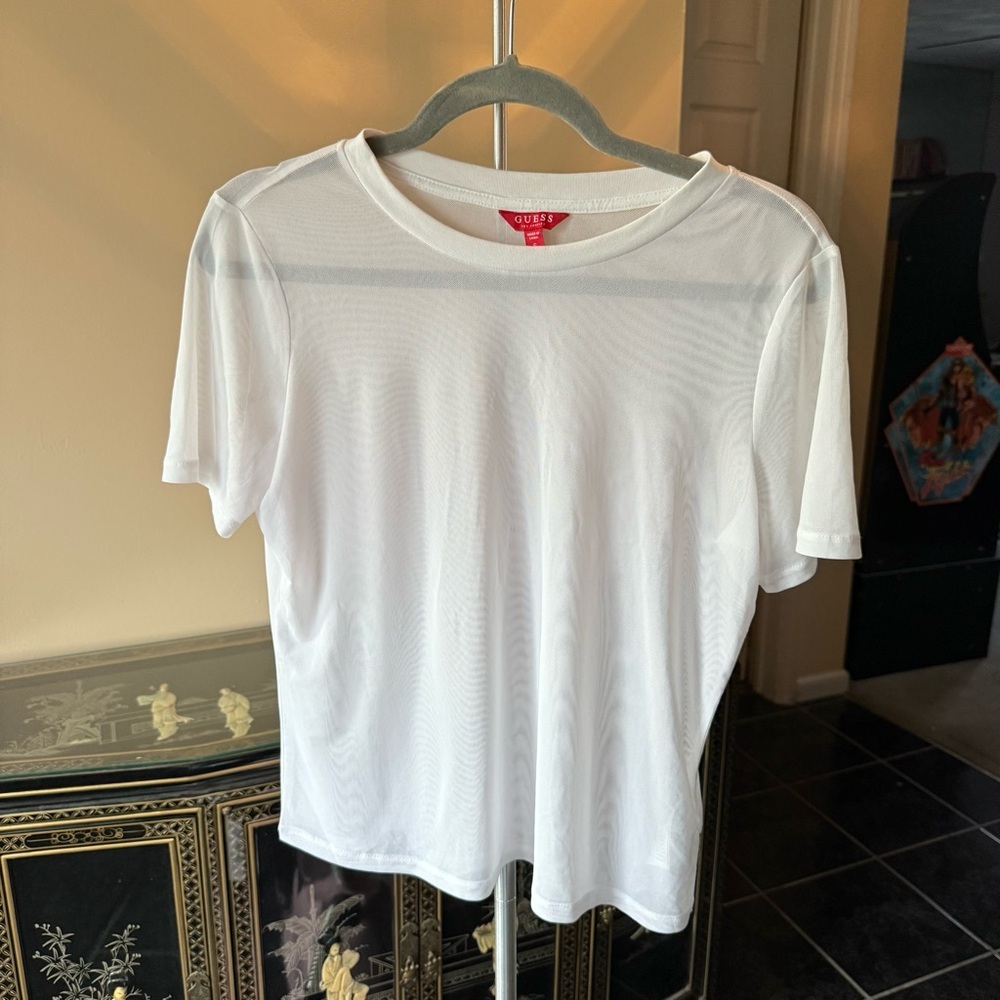 Guess White Women's Mesh Top